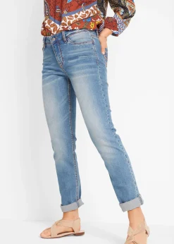 Jean droit taille mi-haute, extensible