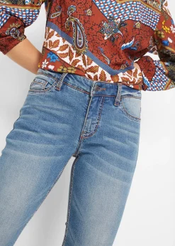 Jean droit taille mi-haute, extensible
