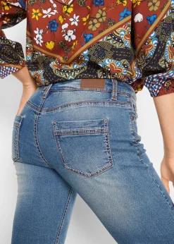Jean droit taille mi-haute, extensible