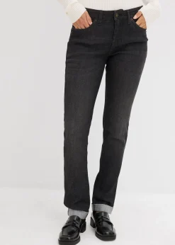 Jean droit taille mi-haute, extensible