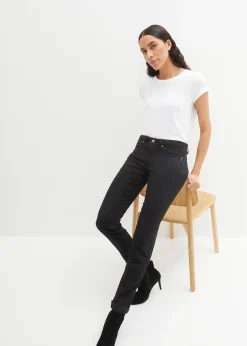 Jean droit taille mi-haute, extensible