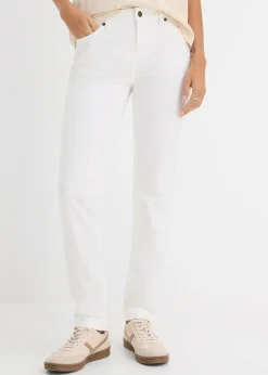 Jean droit taille mi-haute, extensible