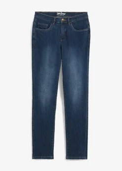 Jean droit taille mi-haute, extensible