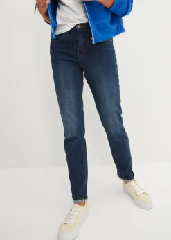 Jean droit taille mi-haute, extensible
