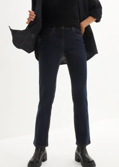 Jean droit taille mi-haute, extensible