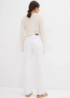 Jean droit taille mi-haute, extensible