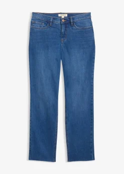 Jean droit, taille mi-haute, cropped
