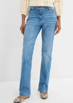 Jean droit taille mi-haute et élastiquée