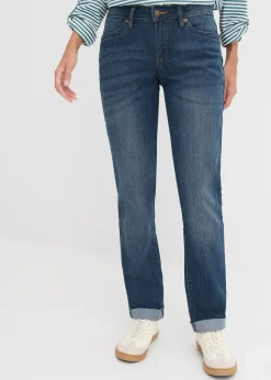 Jean droit taille mi-haute, extensible
