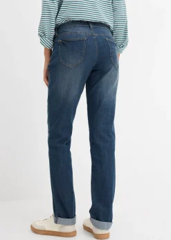 Jean droit taille mi-haute, extensible