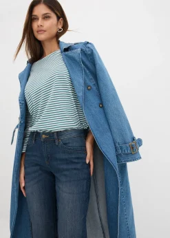 Jean droit taille mi-haute, extensible