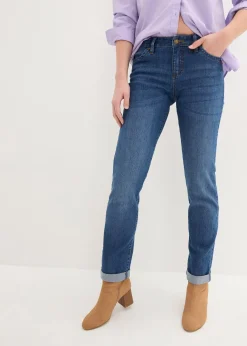 Jean droit taille mi-haute, extensible