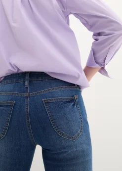 Jean droit taille mi-haute, extensible