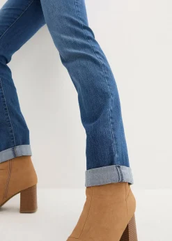 Jean droit taille mi-haute, extensible