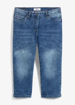 Jean droit, taille mi-haute, extensible