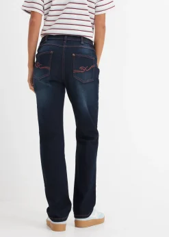 Jean droit taille mi-haute et élastiquée