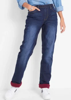Jean droit taille mi-haute, thermique