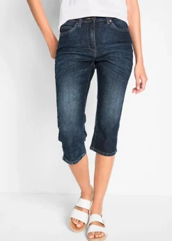 Jean droit, taille mi-haute, extensible