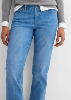 Jean droit taille mi-haute, extensible