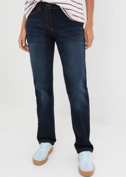 Jean droit taille mi-haute et élastiquée