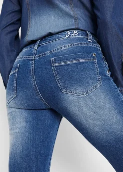 Jean droit taille mi-haute, cropped