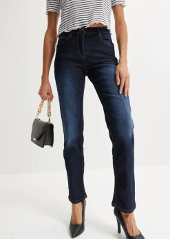 Jean droit taille mi-haute, extensible