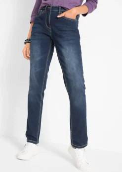 Jean droit taille mi-haute, extensible