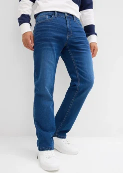 Jean extensible loose, taille élastiquée, doublure chaude, droit
