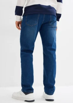 Jean extensible loose, taille élastiquée, doublure chaude, droit
