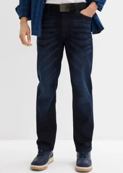 Jean extensible regular avec ceinture, droit