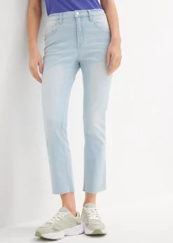 Jean flare taille haute, cropped