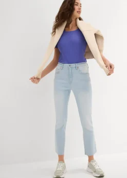 Jean flare taille haute, cropped