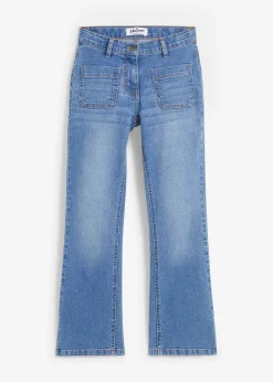 Jean flare taille mi-haute, ceinture extensible