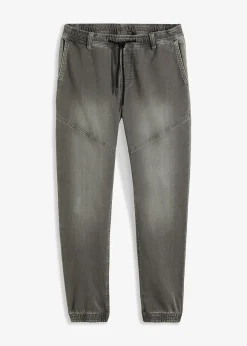Jean jogger droit taille élastiquée, regular