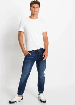 Jean jogger regular à taille extensible, droit