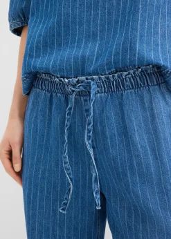Jean large à taille entièrement élastiquée, coton