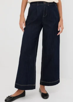 Jean large à taille haute élastiquée