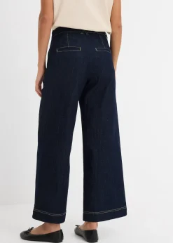 Jean large à taille haute élastiquée
