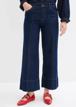 Jean large cropped taille mi-haute