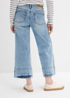 Jean large cropped taille mi-haute