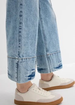 Jean large cropped taille mi-haute