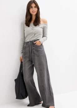 Jean large taille haute