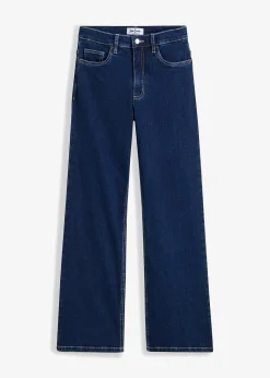 Jean large taille haute, coton