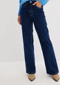 Jean large taille haute, coton