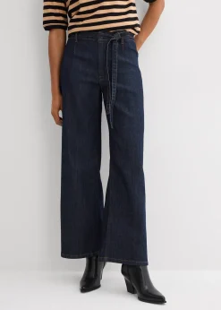 Jean large taille haute, cropped