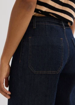 Jean large taille haute, cropped