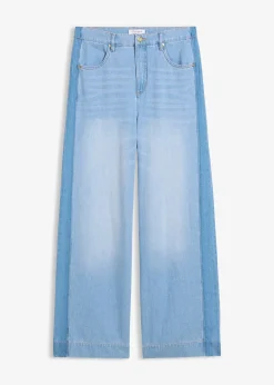 Jean large taille haute, coton