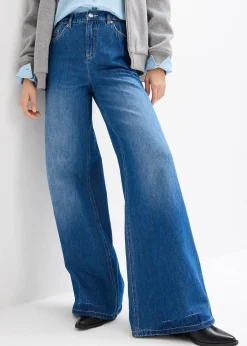 Jean large, taille haute et élastiquée