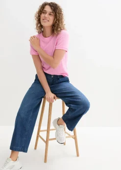 Jean large, taille haute et élastiquée