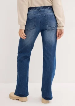 Jean large, taille haute et élastiquée